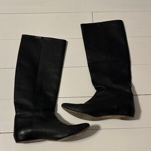 Maison Martin Margiela x H&M Re-Edition Knee High Tall Leather Boots Black 8